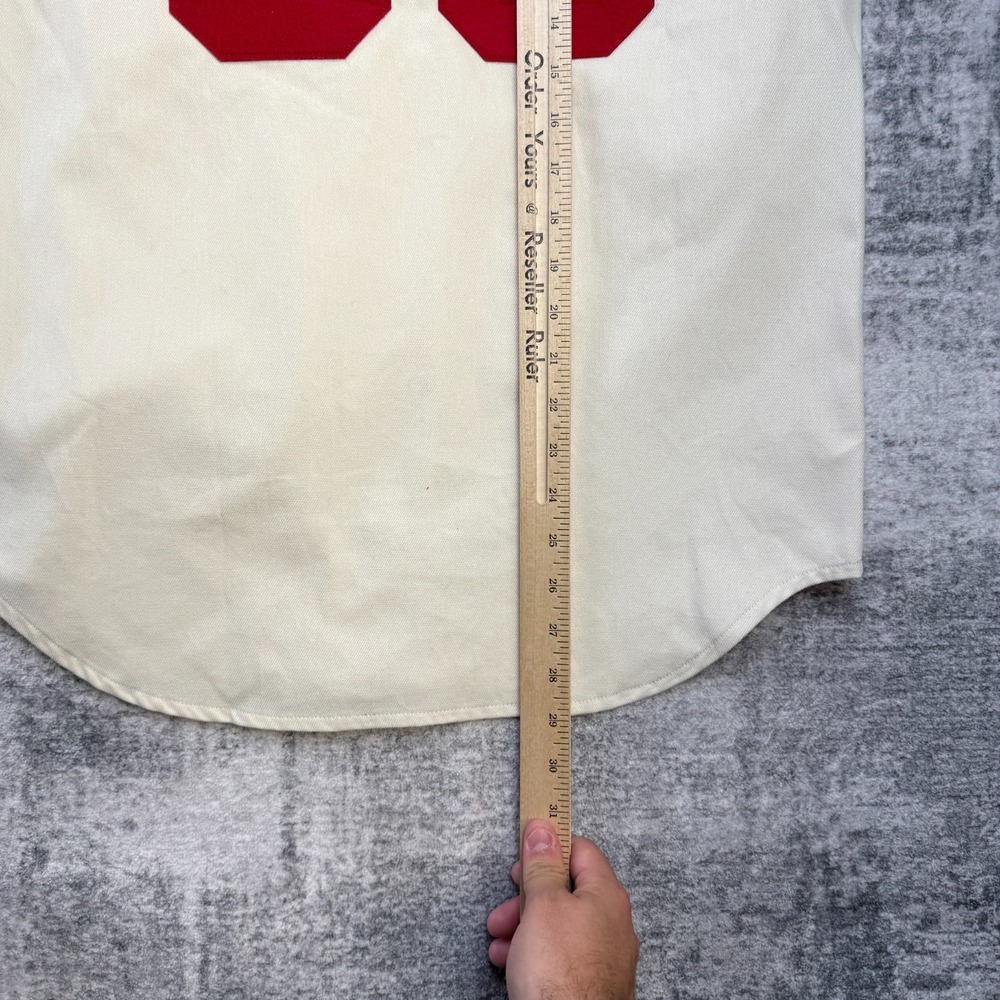 Ebbits‎ Field Flannels Harvard University Jersey Adult Small Cream Twill NEW - Picture 9 of 10